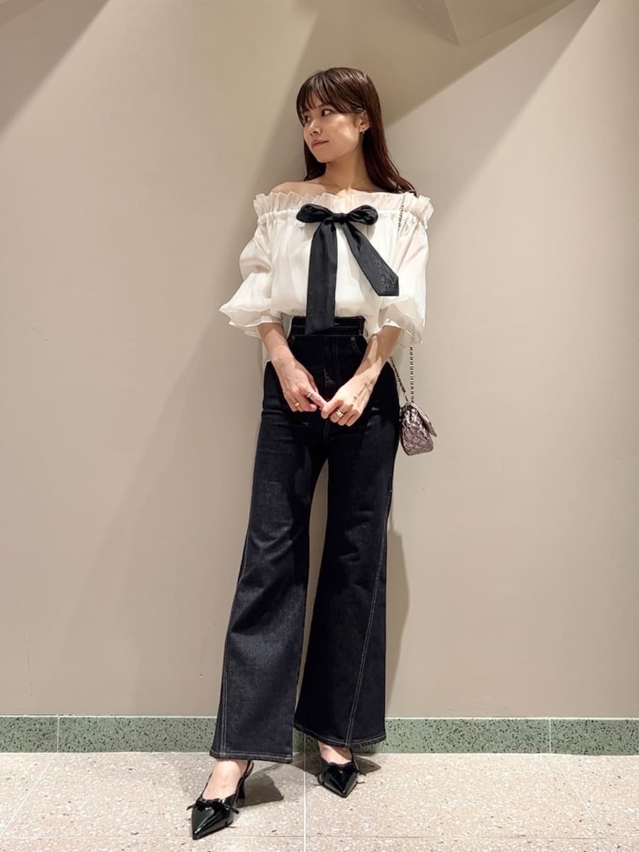 snidel Sustainableストレッチフレアデニムパンツサイズ00 00サイズあり】Sustainableストレッチフレアデニムパンツ