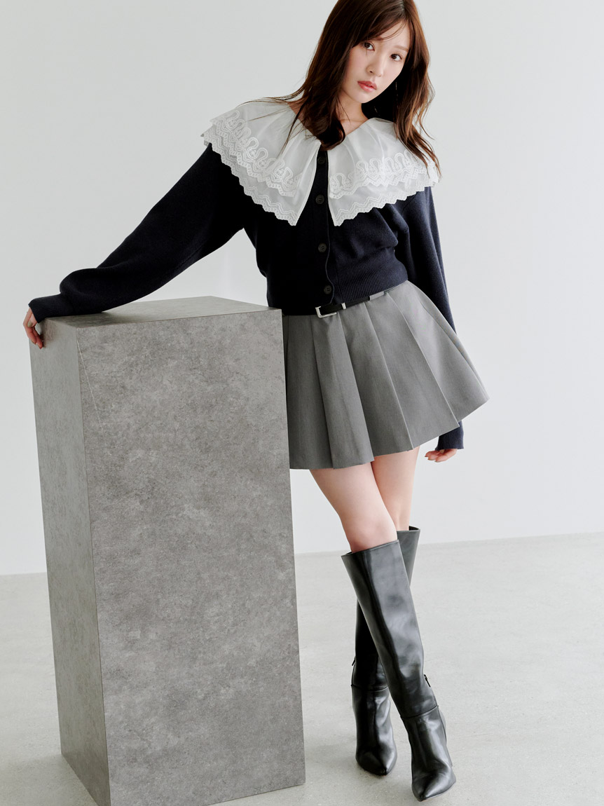 スナイデル　snidel レースカラーニットプルオーバー SNIDEL（スナイデル）の「レースカラーニットプルオーバー