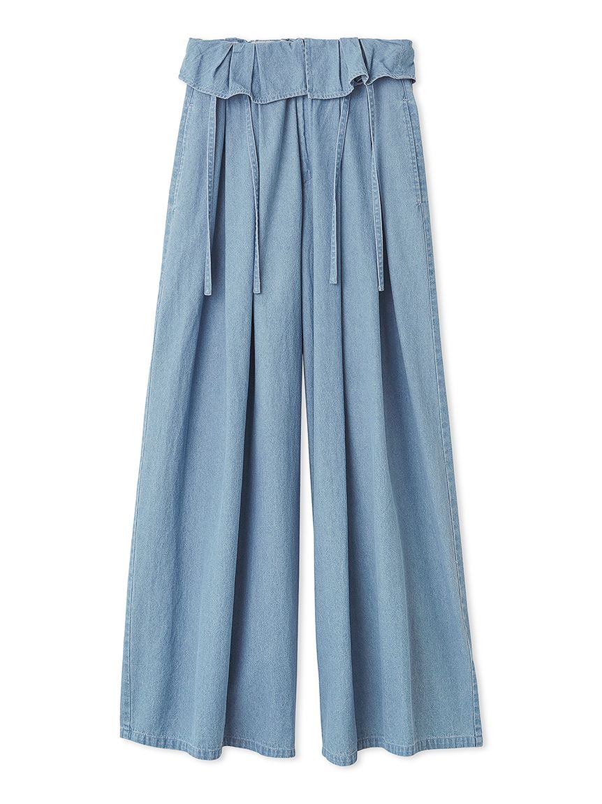 ウエストデザインボリュームワイドパンツ(ロングパンツ)｜パンツ