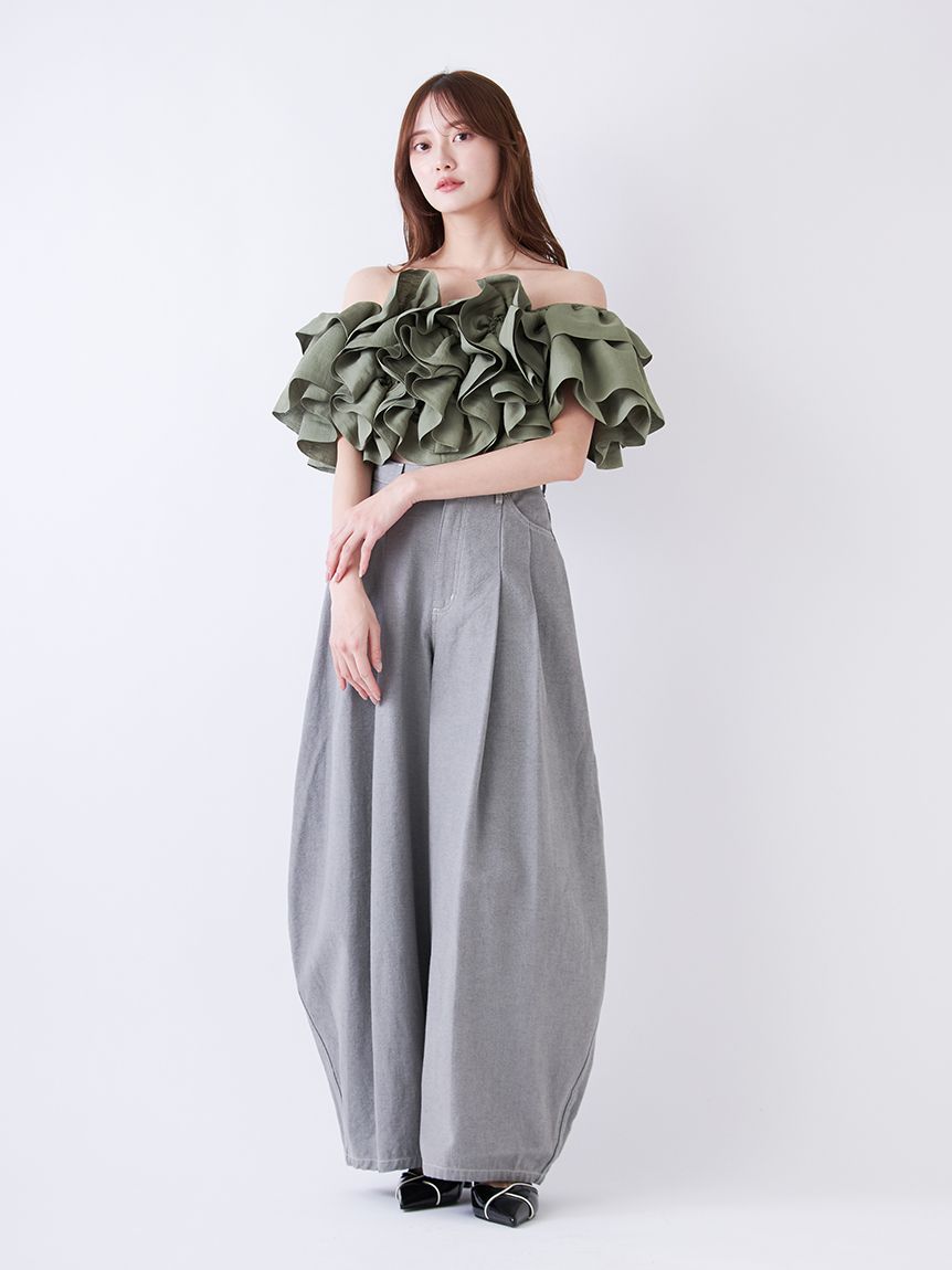 SNIDEL（スナイデル）の「Sustainableニットビスチェオーガンジーブラウス（シャツ/ブラウス）」 - WEAR 完売色♥️新作新品✨ SNIDEL Sustainableツイストニットビスチェ