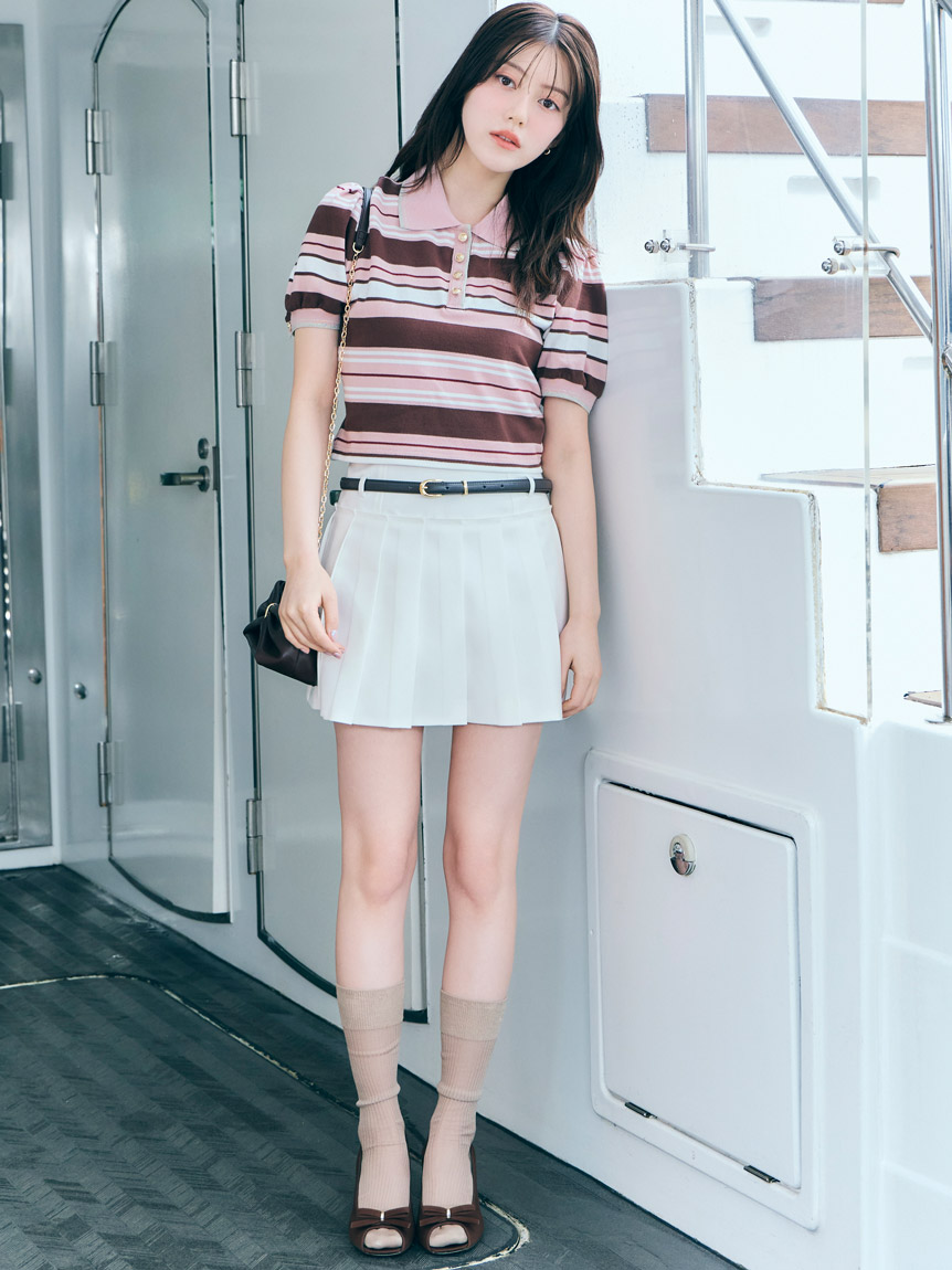 ベルトセットプリーツミニスカショーパン(ショートパンツ)｜パンツ
