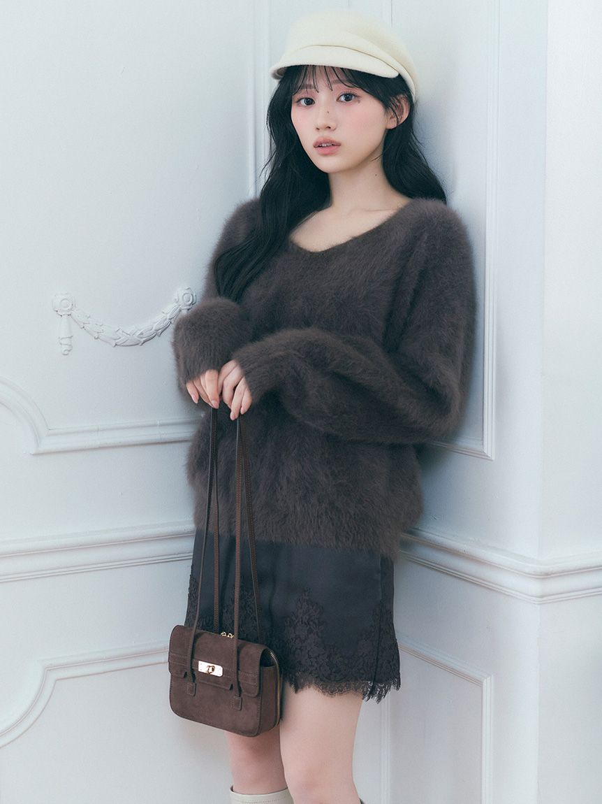 HIGH QUALITY】レーストリムサテンミニスカショーパン(ショート