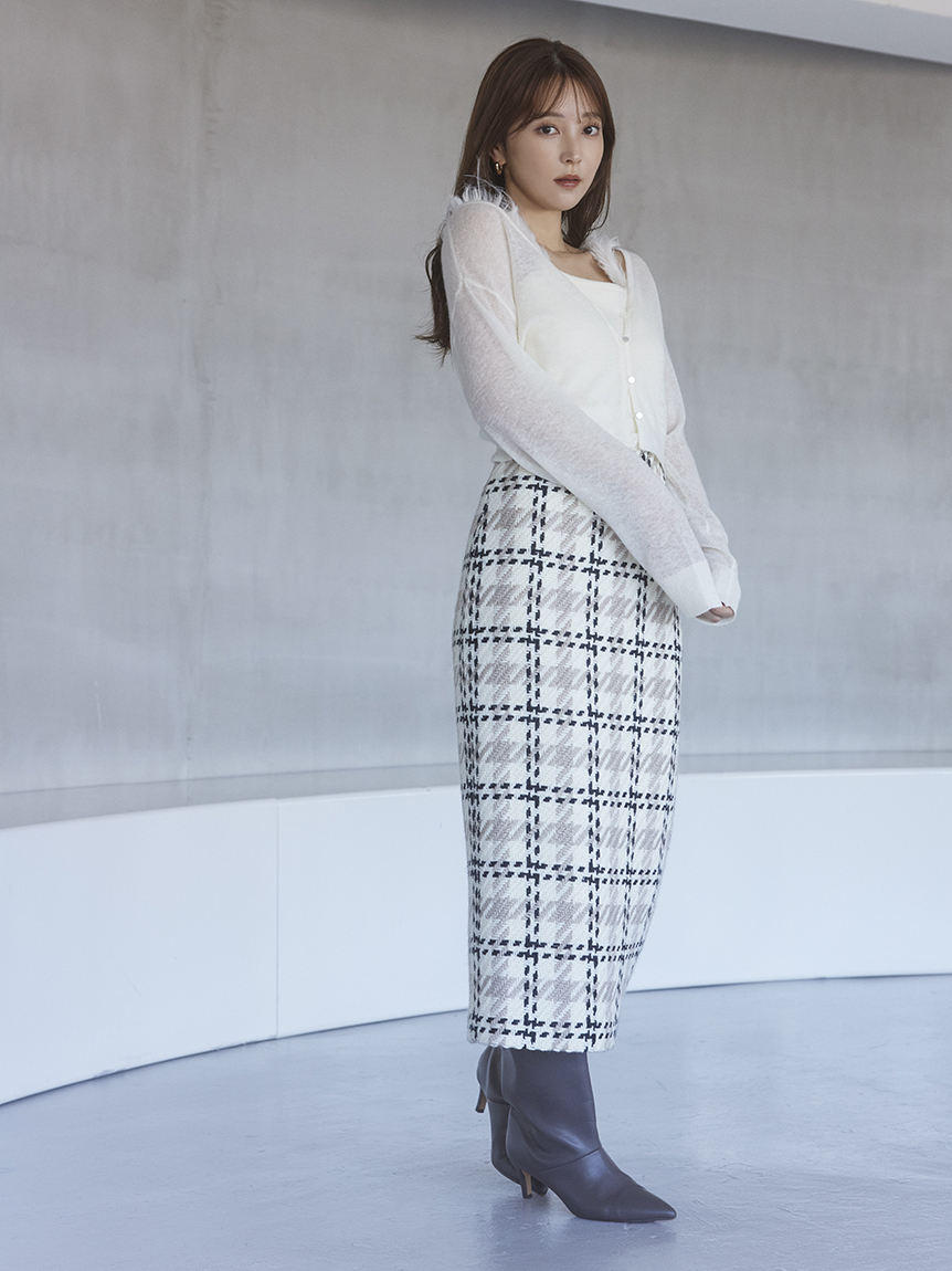 ウィメンズ GMジャガードニットスカート オフホワイト　XS ウィメンズ GMジャガードニットスカート オフホワイトXS