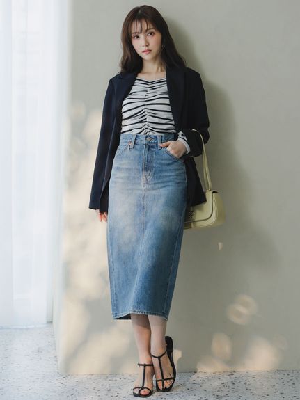 【SNIDEL/Levi's®】HR BACK SLIT SKIRT(LBLU-23)