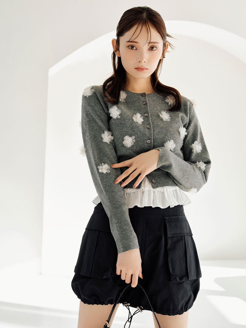 andwang ミニスカート AND Garter mini skirt (white)