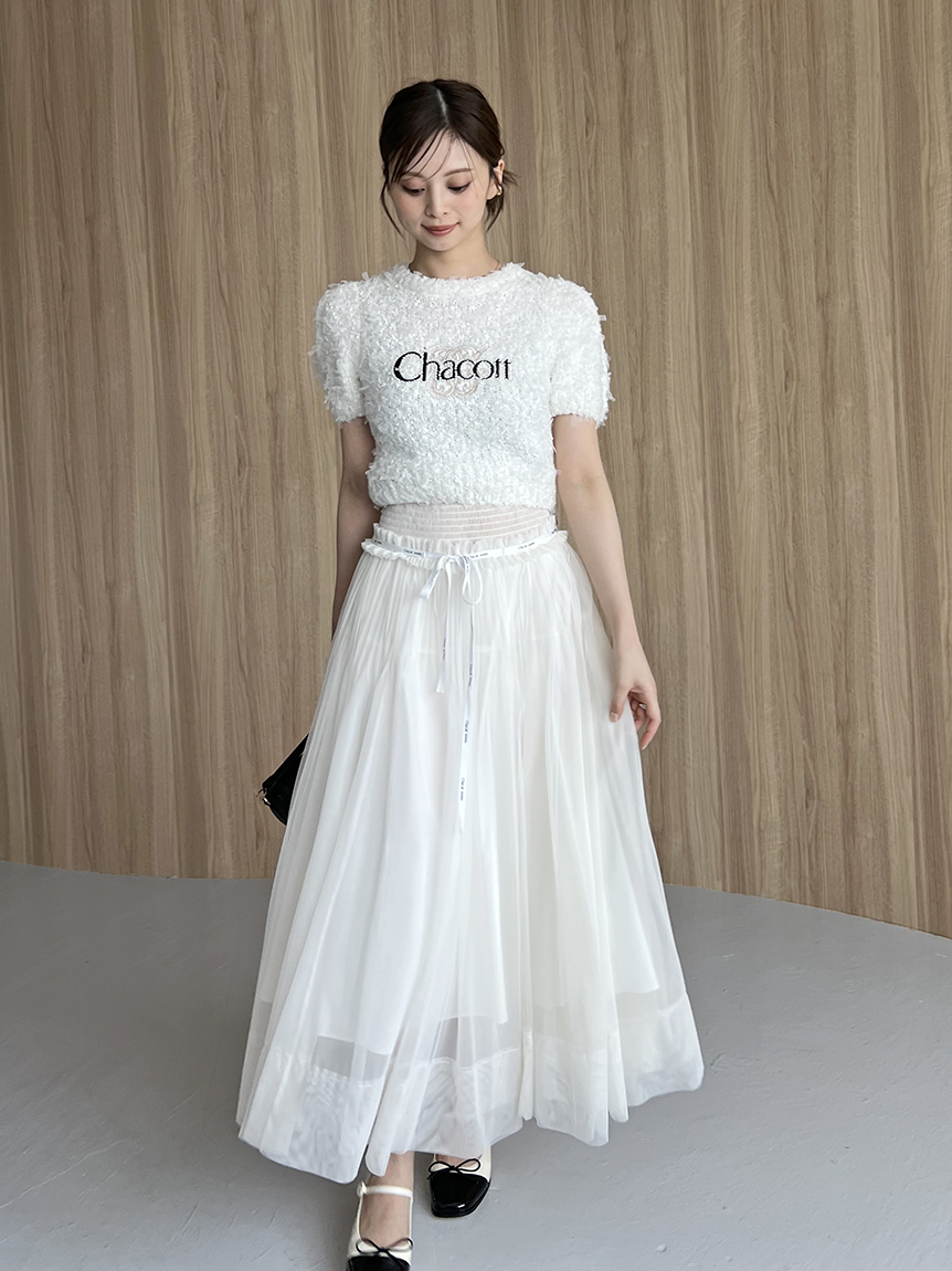 SNIDEL 【Chacott】Sustainableチュールスカート Chacott】Sustainableチュールスカート(ロングスカート