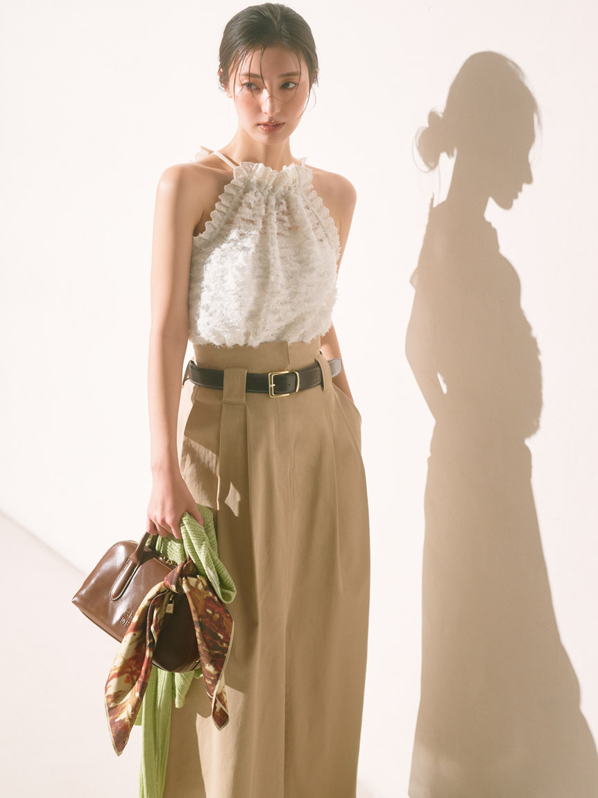 完売色♥️新作新品✨ SNIDEL スナイデル チノワイドスカート✨ BEG チノワイドスカート(ロングスカート)｜スカート｜SNIDEL