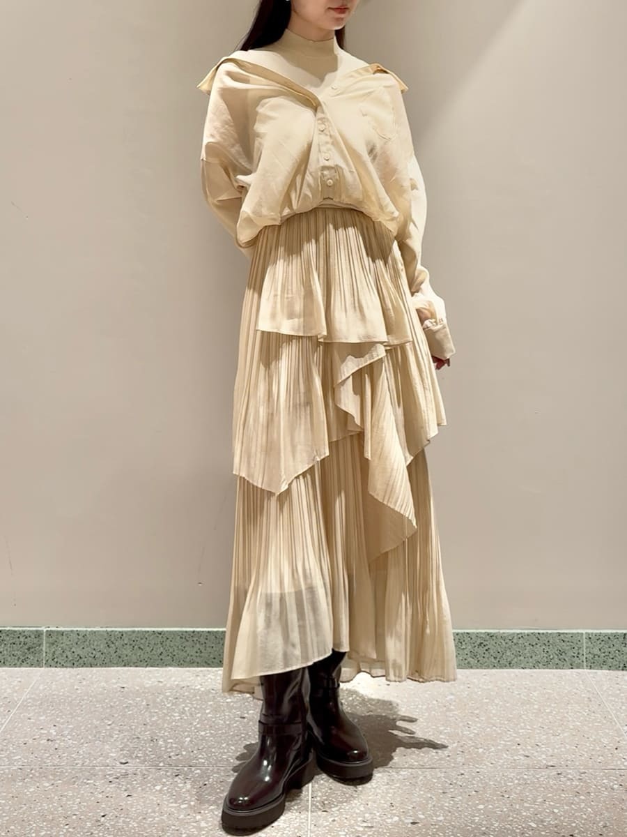 【美品　近年モデル】スナイデル　プリントシフォンプリーツティアードスカート SNIDEL（スナイデル）の「Sustainableプリントプリーツ