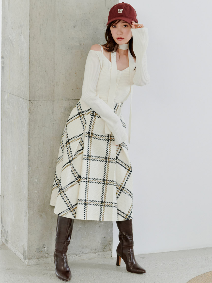 （新品・未使用）SNIDEL ロービングチェックロングスカート　０サイズ SNIDEL｜ロービングチェックロングスカート | Rakuten Fashion