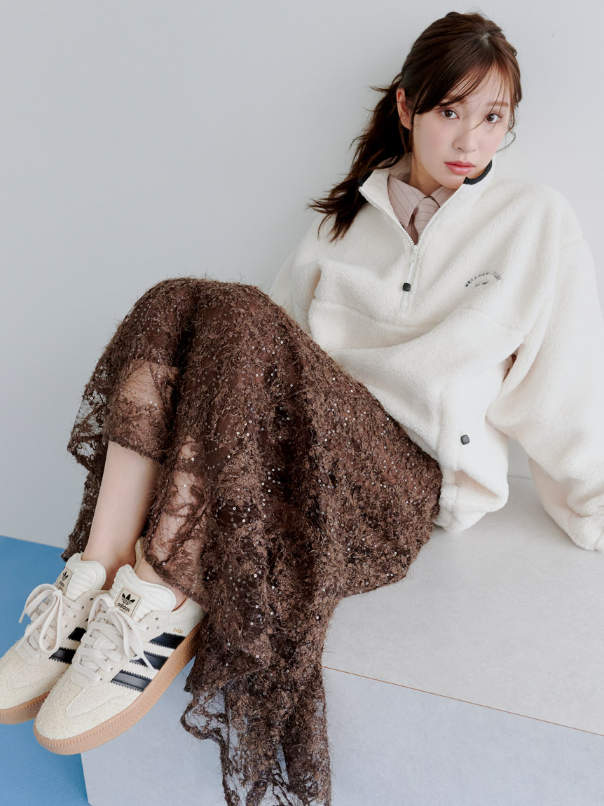 【新品】 ファブリックイレヘムフレアスカート snidel ファブリックイレヘムフレアスカート(ロングスカート)｜スカート