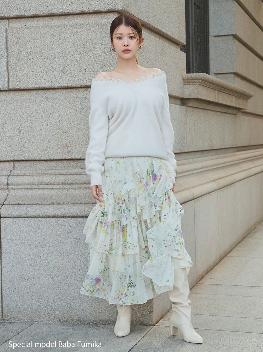 スコット※Amelie他SNIDEL※黒の異素材ワンピDress SLY | OPEN SHOULDER CUT ショートワンピース (ワンピース(ミニ