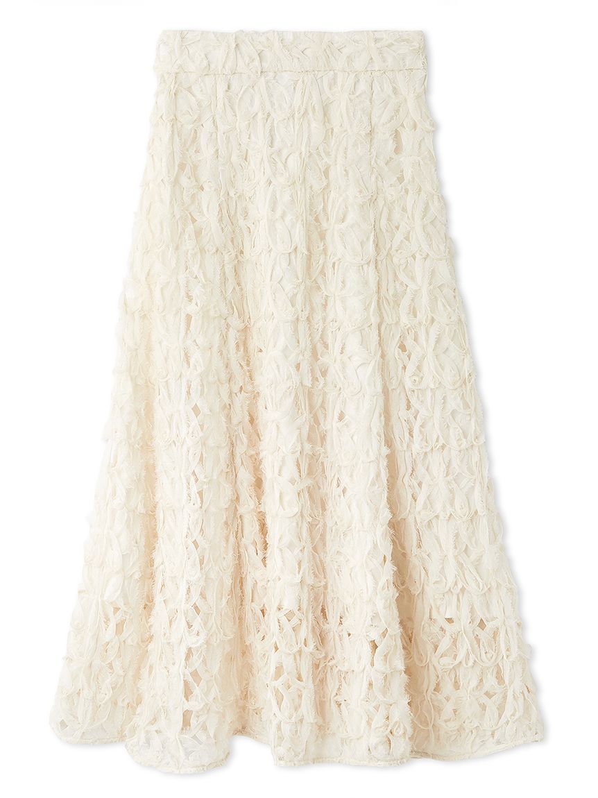 Sustainableデコラティブシフォンフレアスカート(ロングスカート