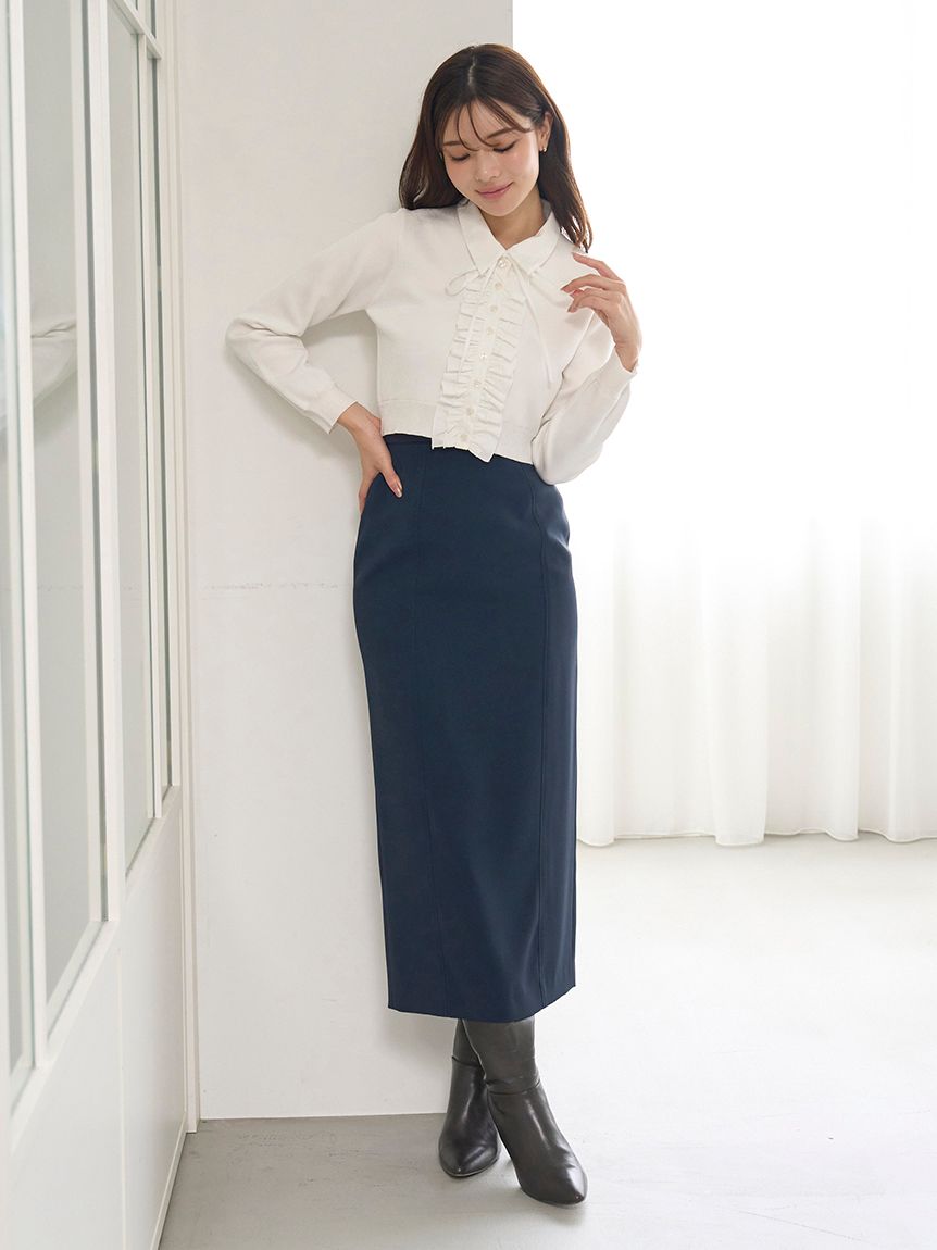 SNIDEL シンプルペンシルスカート　PNK 0 スナイデル　ピンク SNIDEL（スナイデル）の「シンプルタイトスカート（スカート）」 - WEAR