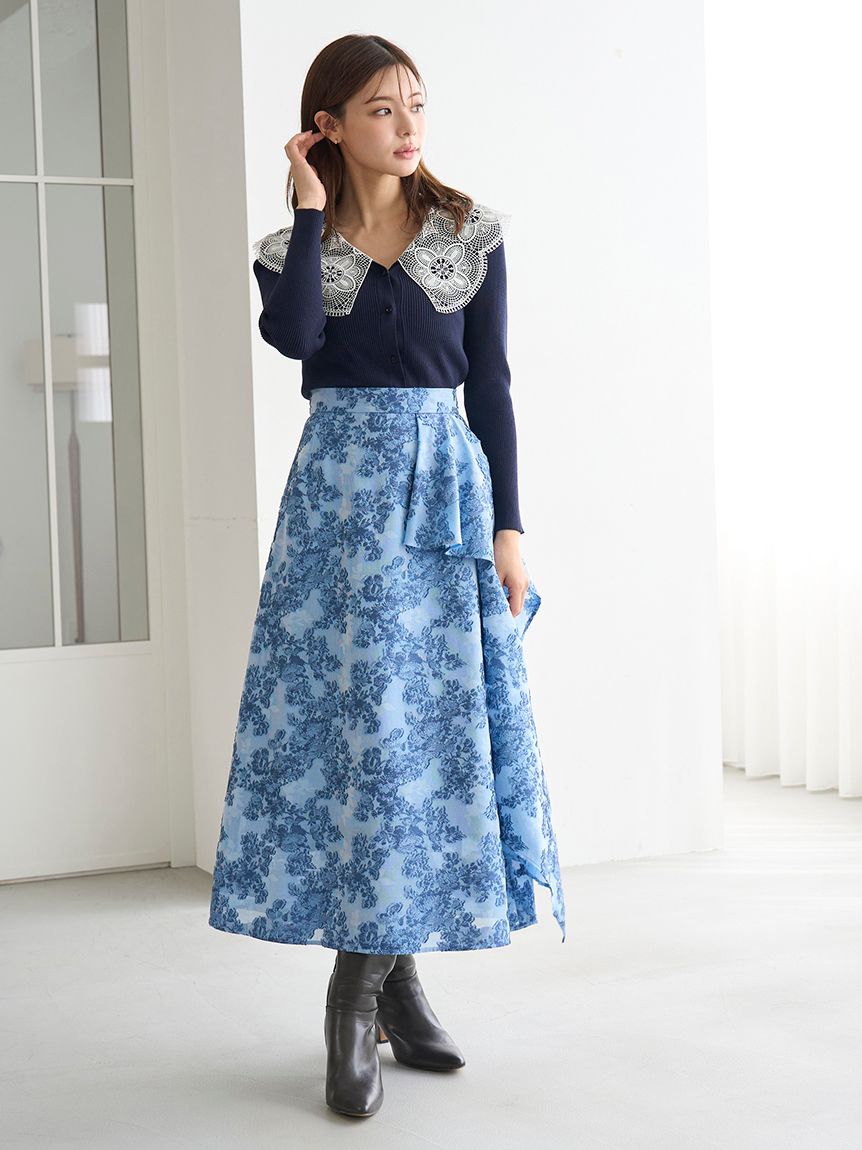 フラワーカットジャガードスカート(ロングスカート)｜スカート｜SNIDEL
