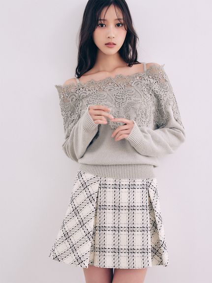 販路限定サイズあり】ロービングチェックミニスカート(ミニスカート