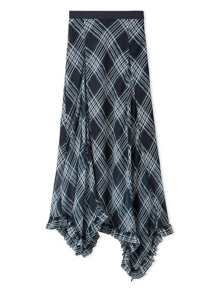 シフォンチェックイレヘムスカート(ロングスカート)｜スカート｜SNIDEL