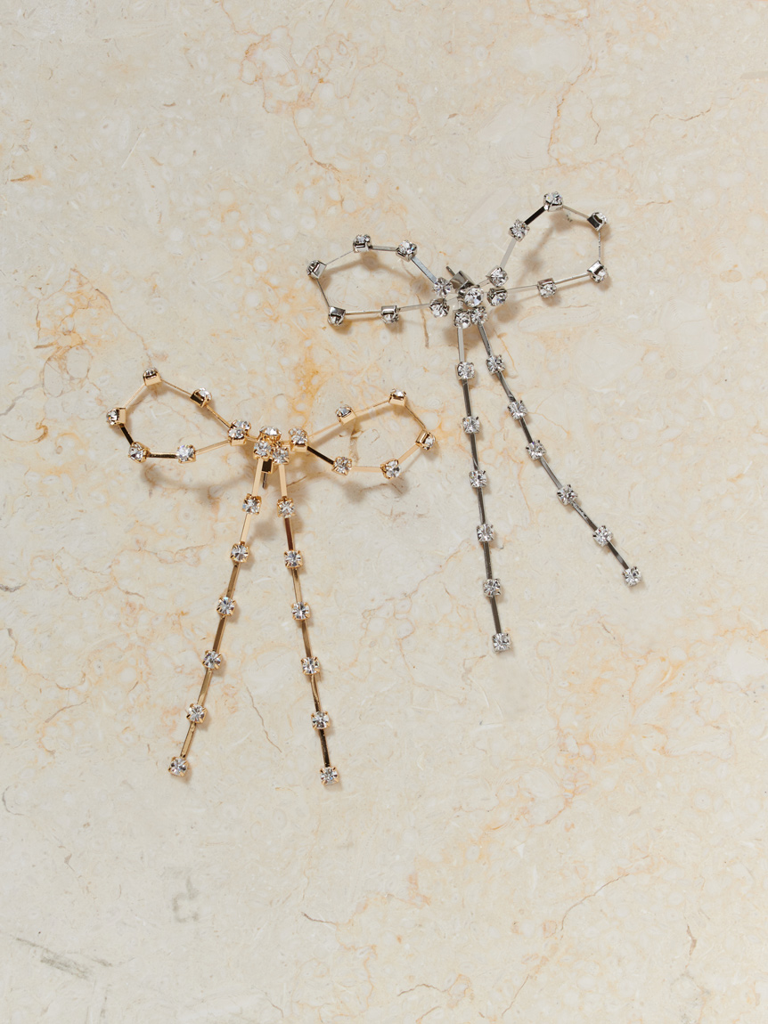 ストーンラインリボンピアス(ピアス・イヤリング)｜アクセサリー
