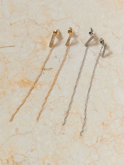 2wayツイストチェーンピアス(ピアス・イヤリング)｜アクセサリー