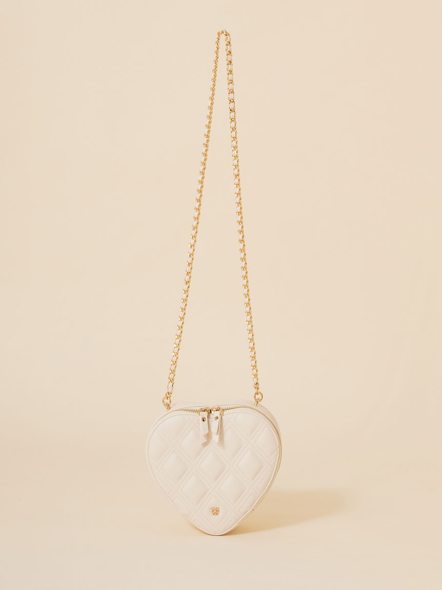 【WEB限定/Heart collection】ハートキルティングバッグ(IVR-F)