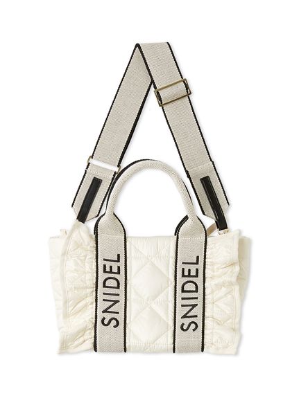 フリルロゴバッグ　アイボリー フリルキルティングロゴバッグ(ハンドバッグ)｜バッグ｜SNIDEL