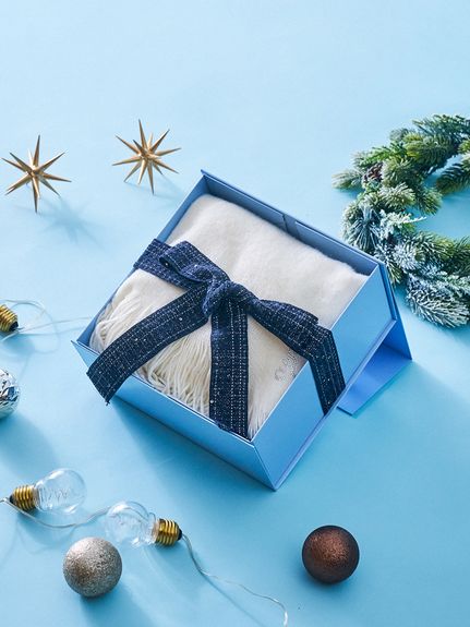 SNIDEL  リボンフリースセットアップ♡新品♡BLU♡ギフト巾着L付 ラッピング済】【WEB限定】【セット商品】HOLIDAYギフト ホット