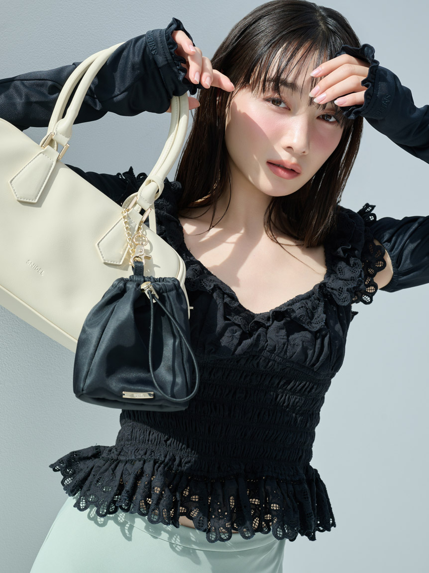 お正月セール❤️snidel 10周年　プレミアムレザーラウンドショルダーバッグ スナイデル] ラウンドショルダーバッグ SWGB234630 レディース BLK