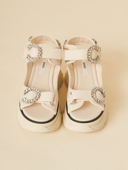 snidel メッシュパイピングミュール ホワイト　M　スナイデル SNIDEL（スナイデル） SALE60%OFF 靴 25春夏 リボンミュール ミュール
