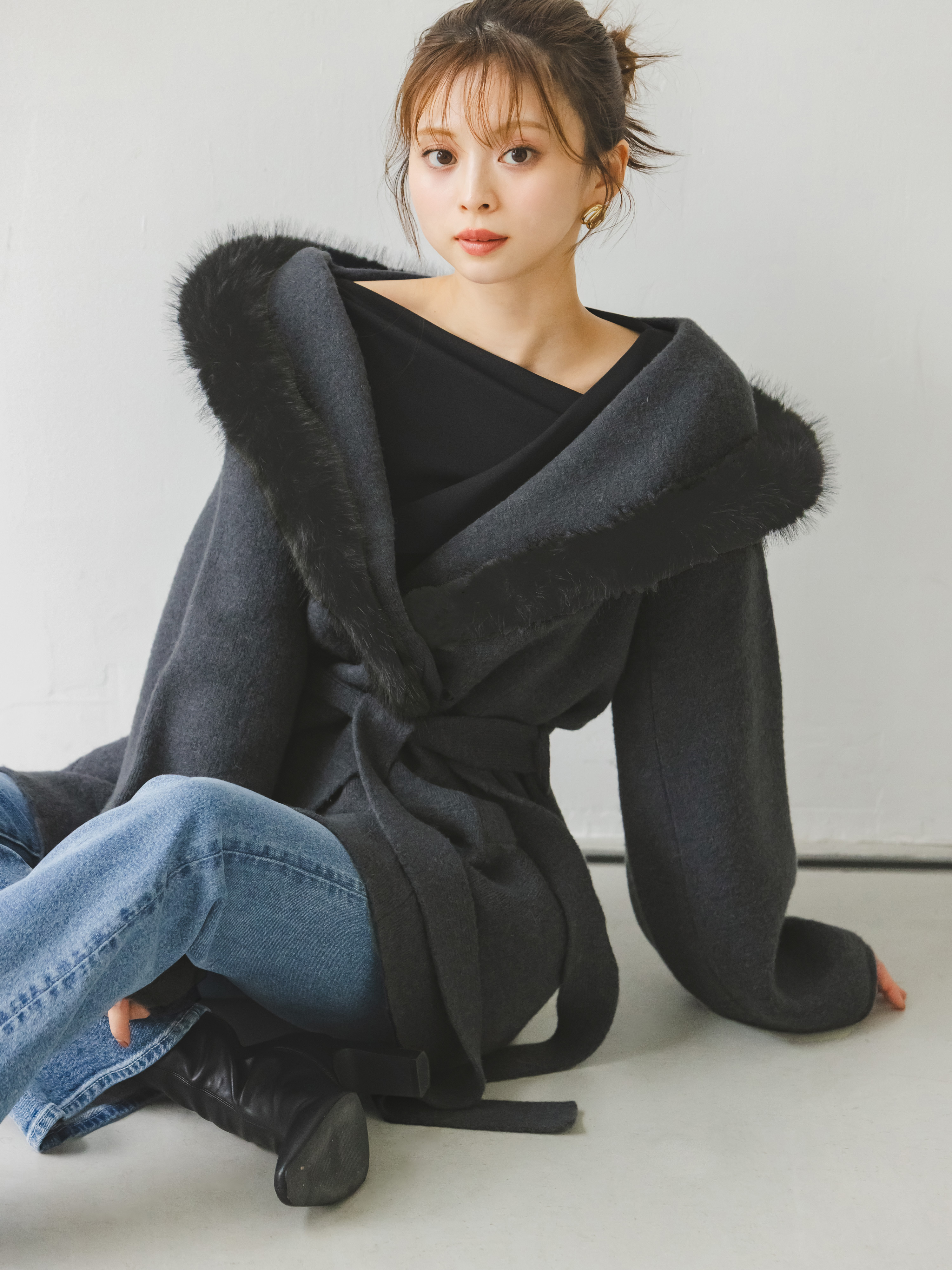 snidel ファーフードニットコート SNIDEL｜ファーフードニットコート | Rakuten Fashion(楽天