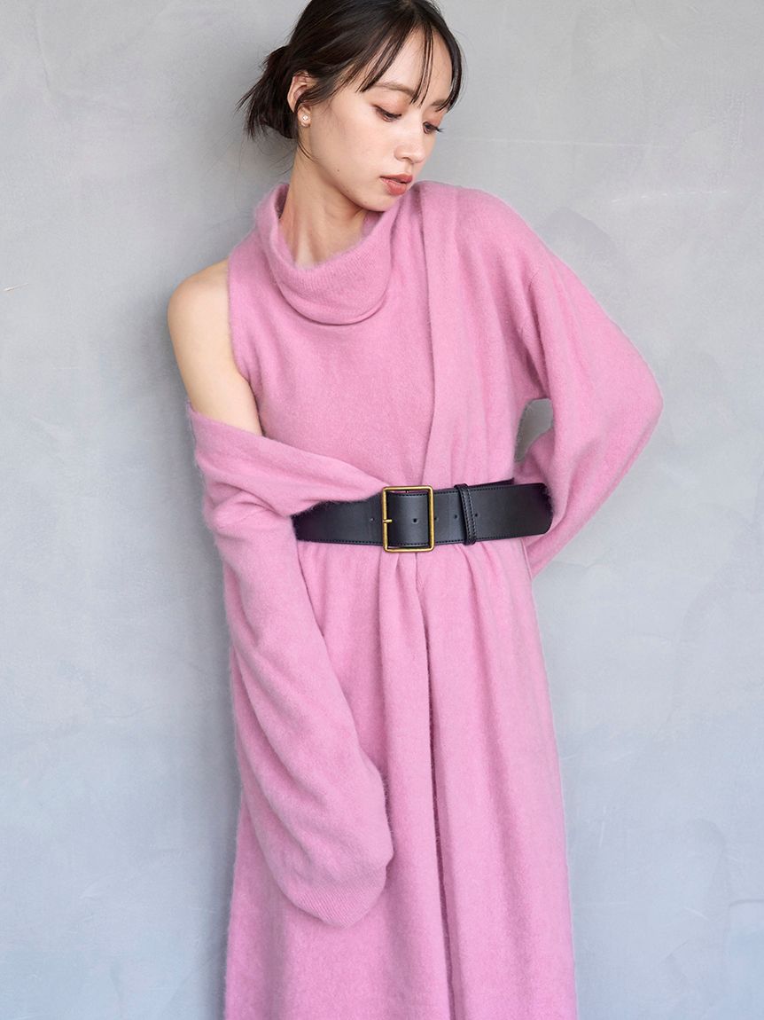 HIGH QUALITY】メリノウールニットロングコート(チェスターコート