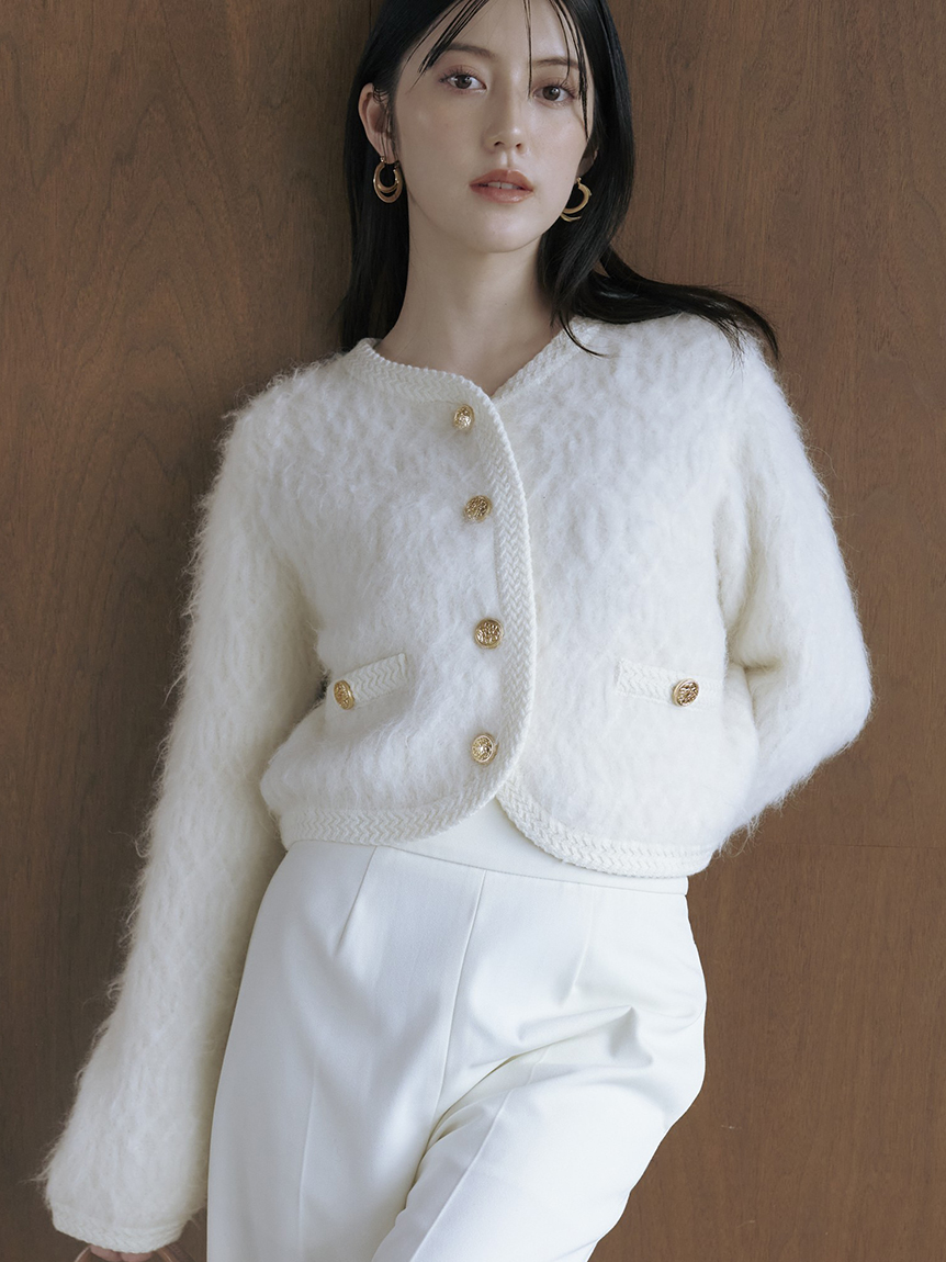 ファーライクフリルニットジャケット(ジャケット)｜アウター｜SNIDEL