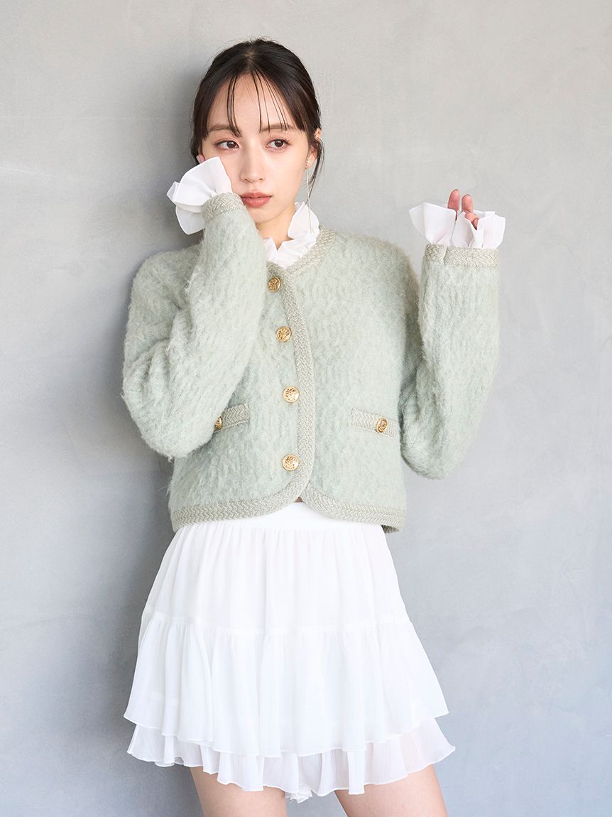 ファーライクフリルニットジャケット(ジャケット)｜アウター｜SNIDEL