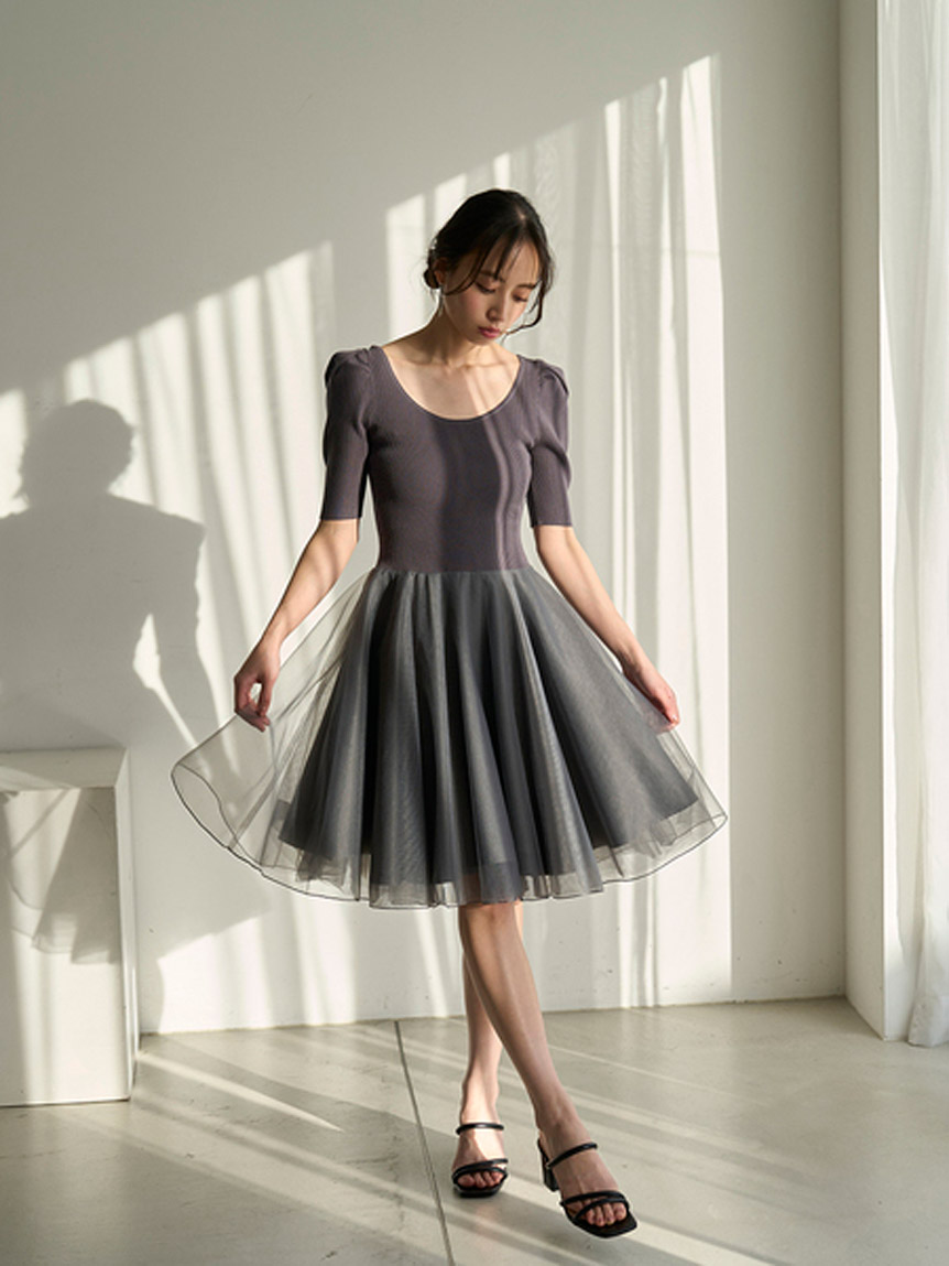 【Chacott】ミニワンピース(GRY-F)