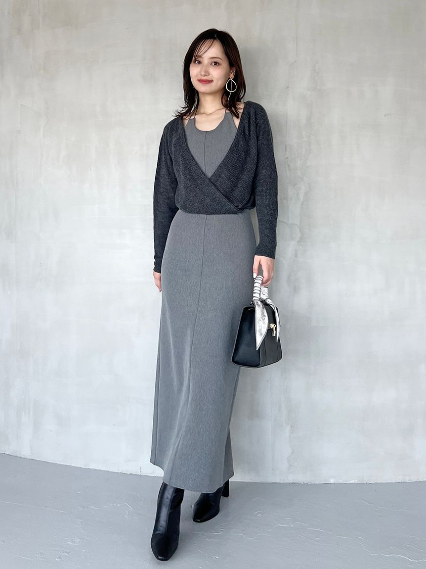 lizlisa リズリサ スピンドルカシュクールワンピース フロント