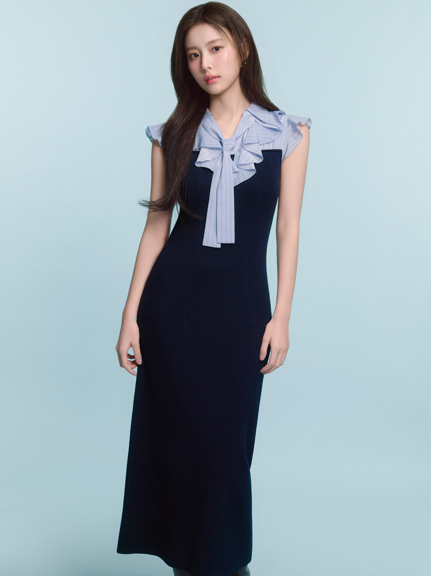 スナイデル Sustainableフリルカラードッキングワンピース Sustainableフリルカラードッキングワンピース(マキシ・ロング