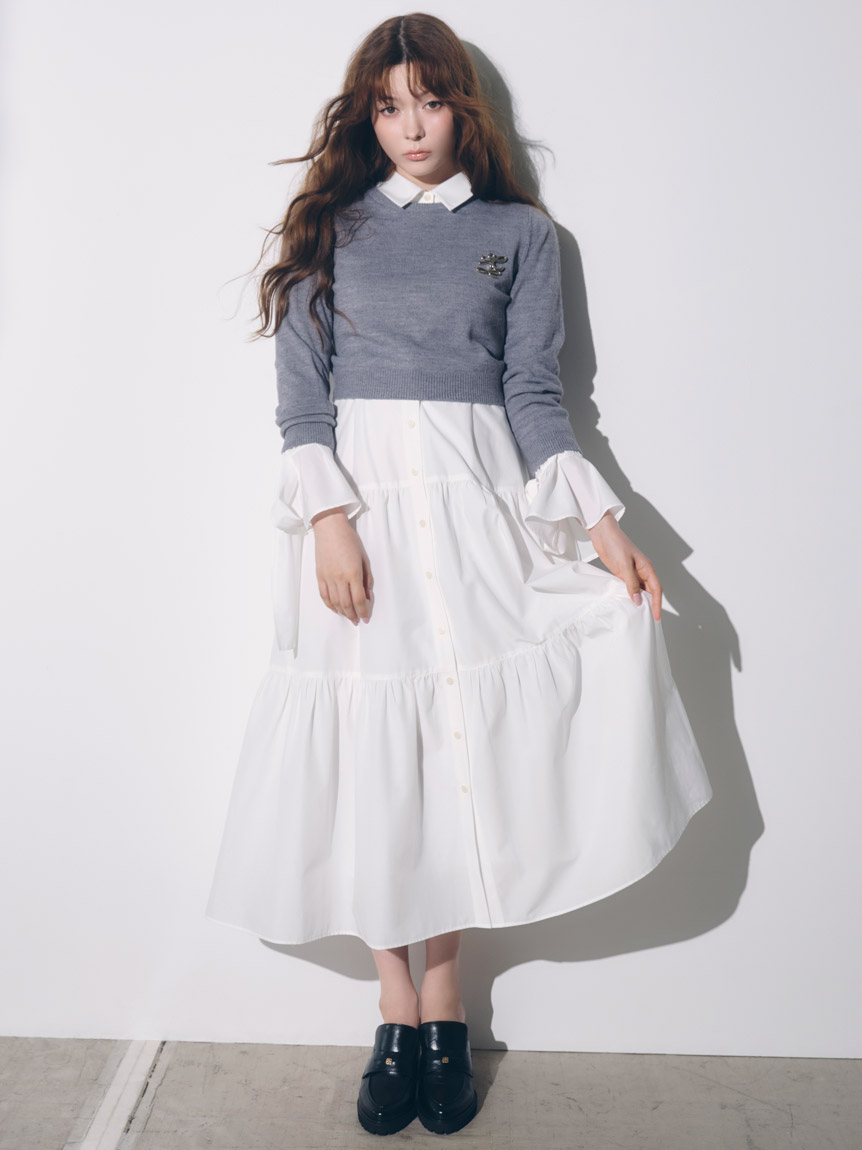 snidel トップス　ワンピース　セット SNIDEL（スナイデル）の「チュールトップス&ニットワンピース