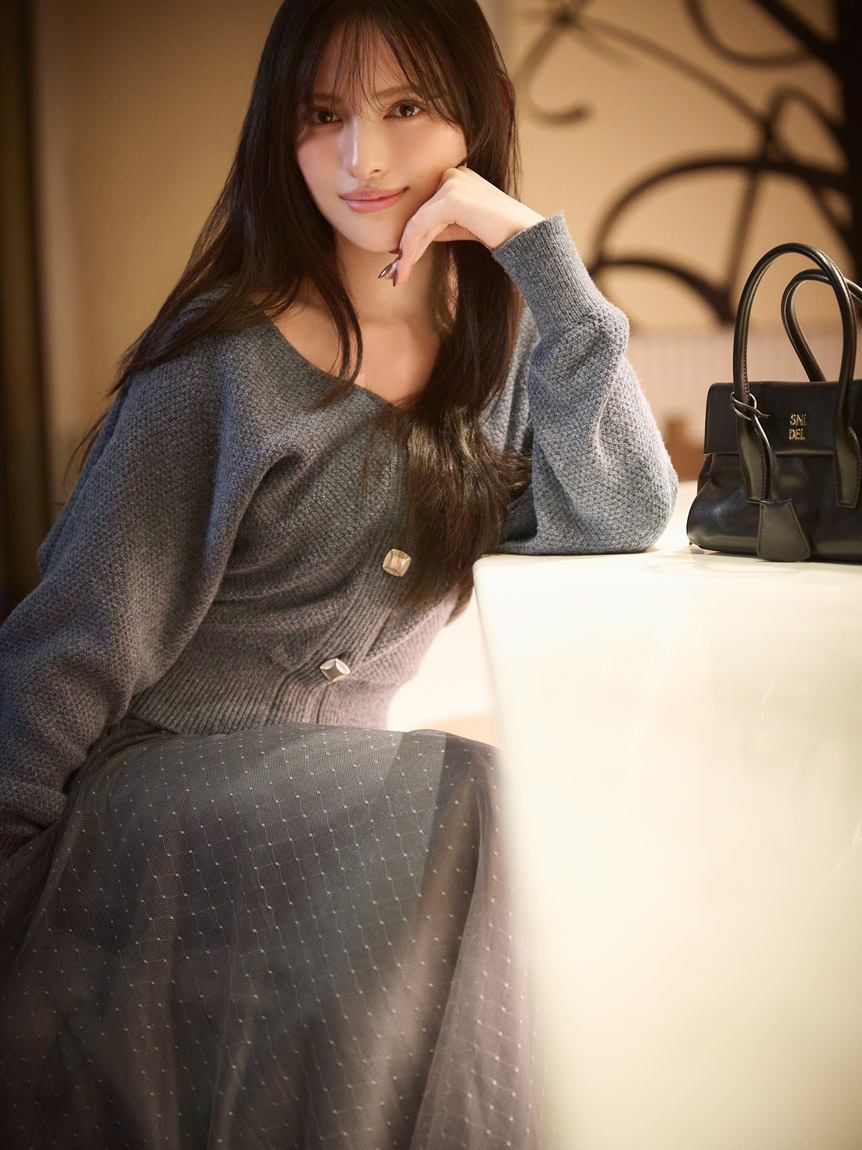 SNIDEL　　新品カーディガン×ワンピースセット SNIDEL ワンピース キャミワンピースモヘアカーディガンセット