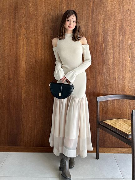 SNIDEL コールドショルダーワンピース SNIDEL ワンピース コールド