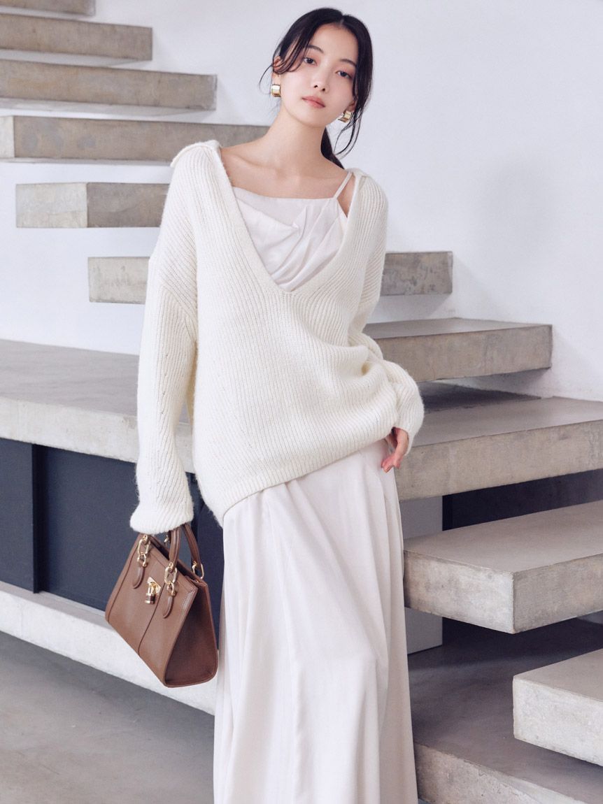 キーネックニットセットキャミワンピース(マキシ・ロングワンピース