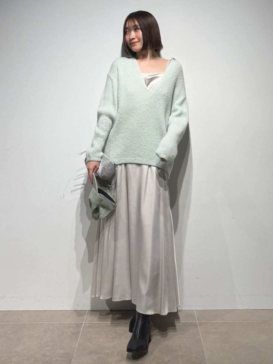 キーネックニットセットキャミワンピース(マキシ・ロングワンピース