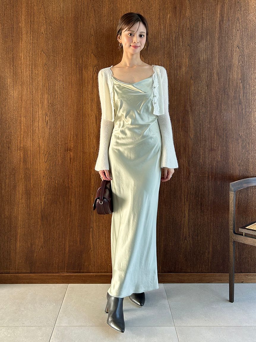 キャミワンピースモヘアカーディガンセット(マキシ・ロングワンピース