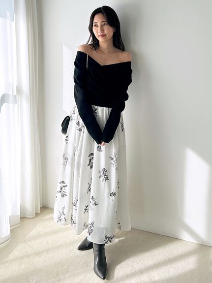 ニットドッキングワンピース(マキシ・ロングワンピース)｜ワンピース