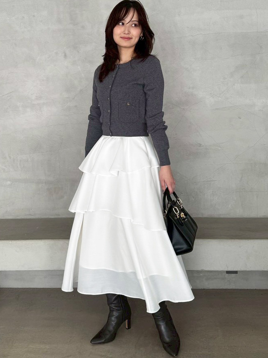 スナイデル　ワンピ　購入前にコメントお願いします 00サイズあり】プリントプリーツシャーリングワンピース(マキシ