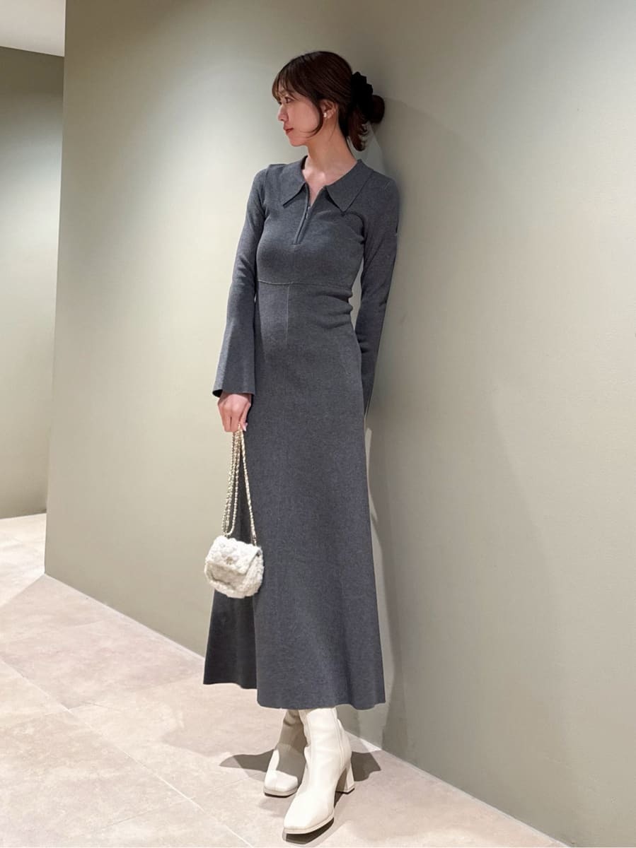 新品タグ付き SNIDEL スナイデル スキッパーニットワンピース MNT Sustainableスキッパーニットワンピース(マキシ・ロングワンピース