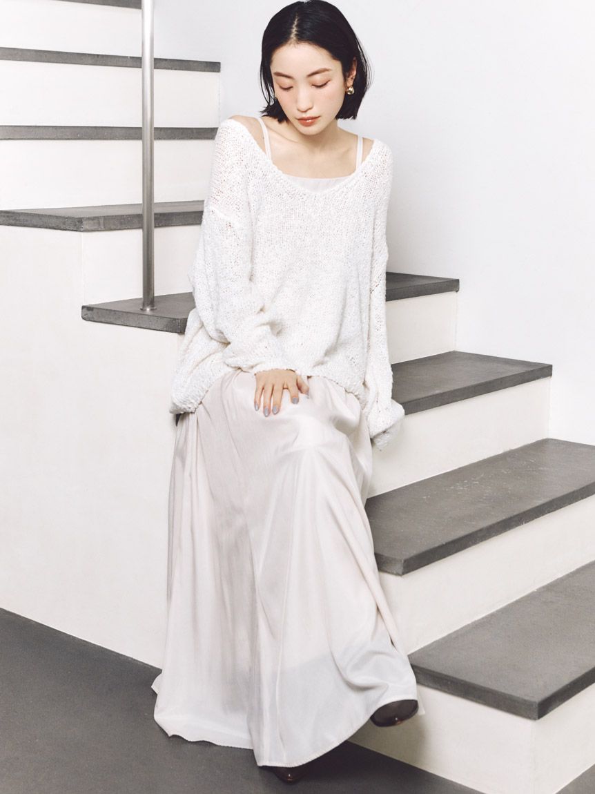 スラブニットセットワンピース(マキシ・ロングワンピース)｜ワンピース