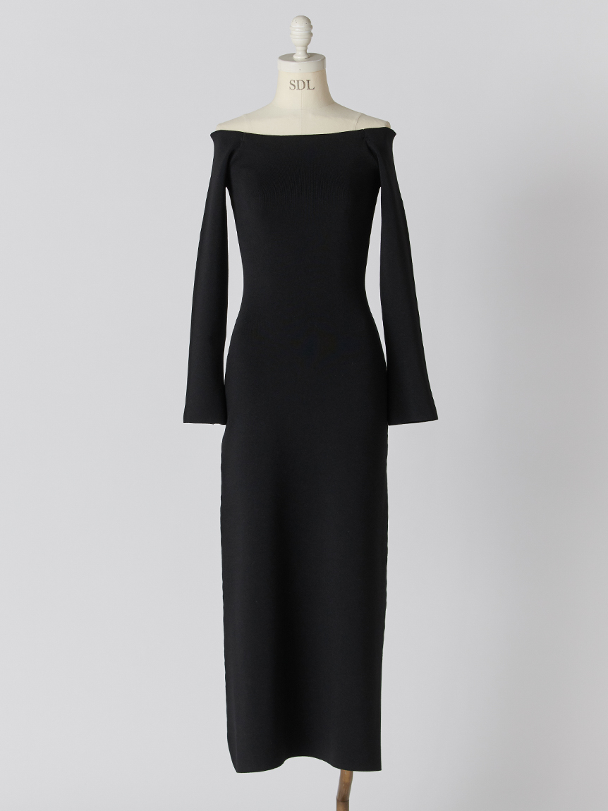 オフショルIラインニットワンピース(マキシ・ロングワンピース