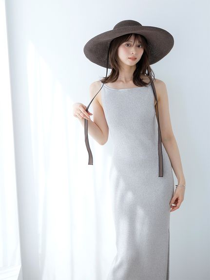 シンプルニットキャミワンピース(ロングワンピース)｜ワンピース