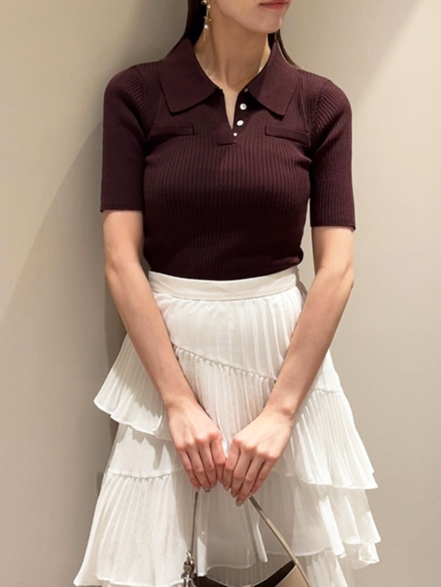 Sustainableスキッパーニットプルオーバー(BRW-F)