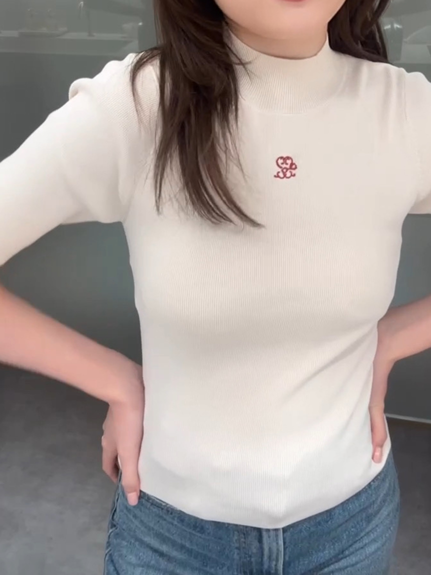 【WEB限定】ワンポイントニットトップス(BEG-F)