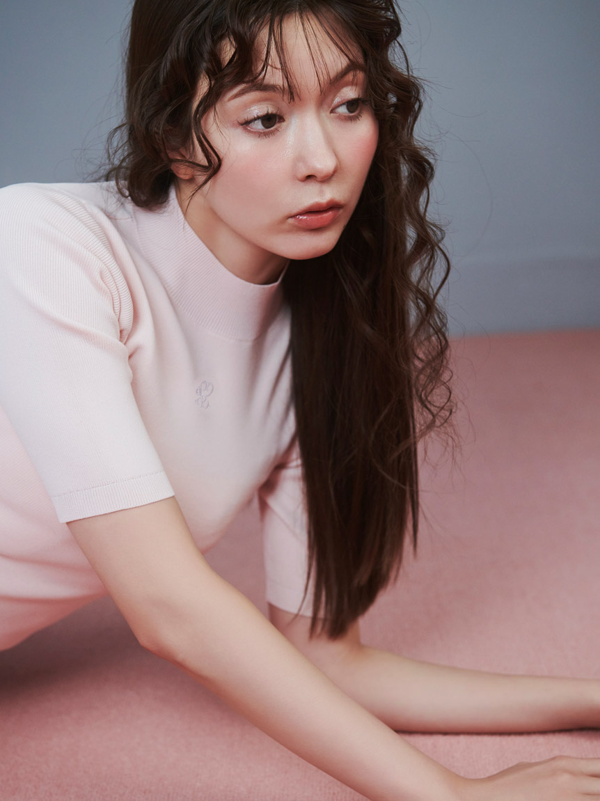 【WEB限定】ワンポイントニットトップス(LPNK-F)