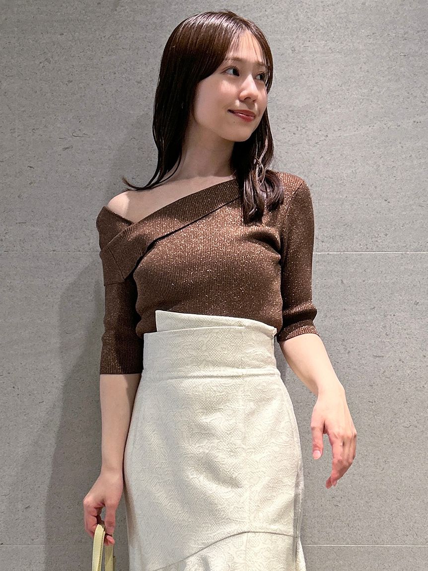 Sustainableアシメリブニットプルオーバー(BRW-F)